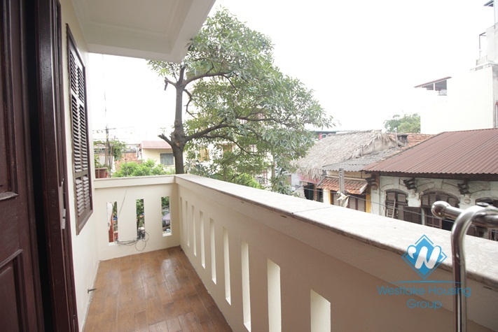 Spacious French style apartment with balcony for rent in Truc Bach, Ba Dinh